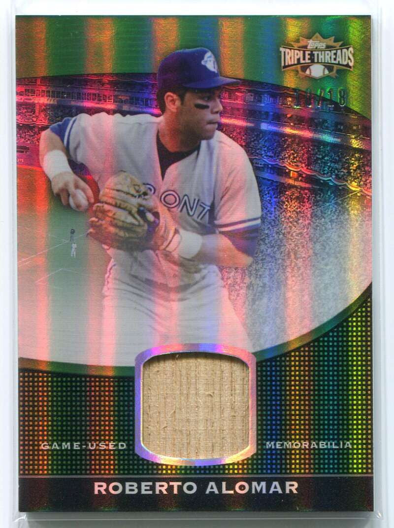 2011 Topps Triple Threads Unity Relics Emerald ttusr43 Roberto Alomar Bat 10/18