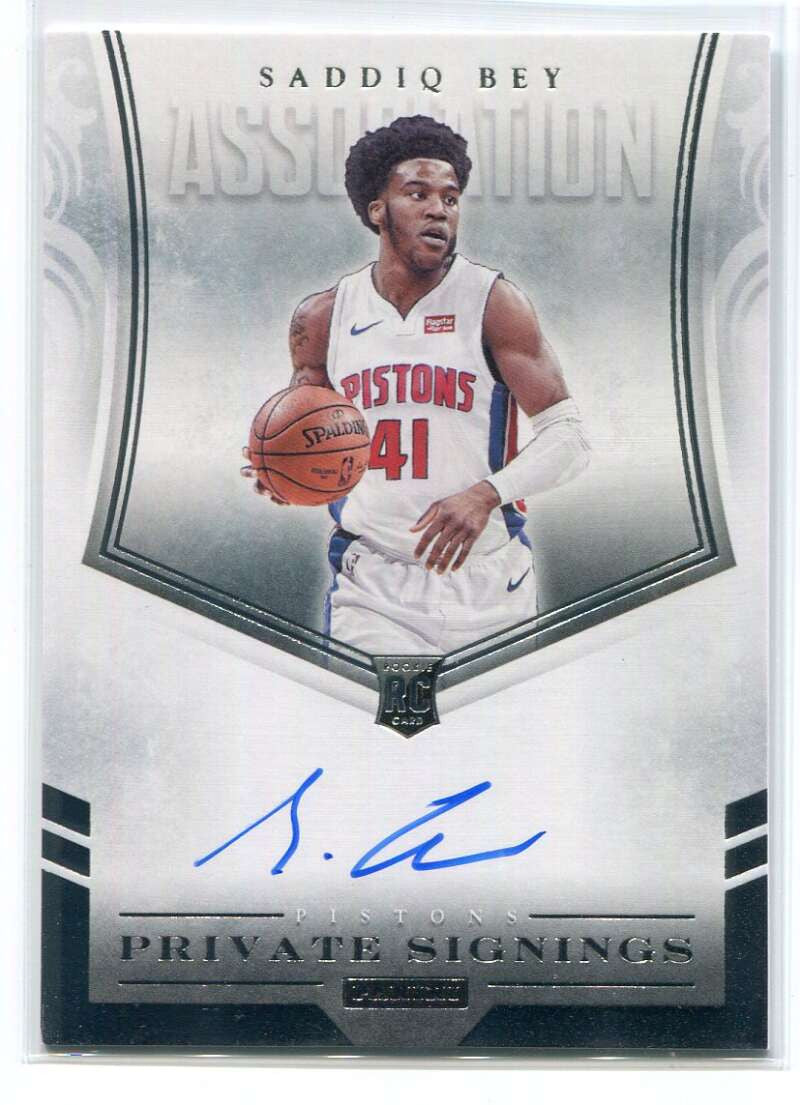 DELETE 119486 2020-21 Panini Private Signings Association PSASBE Saddiq Bey Rookie Auto