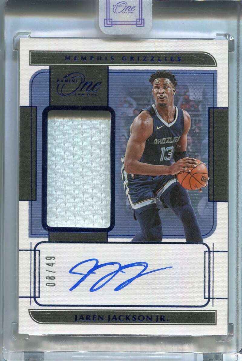 DELETE 119531 2021-22 Panini One Jersey Autographs Blue 5 Jaren Jackson Jr. Jersey Auto 8/49