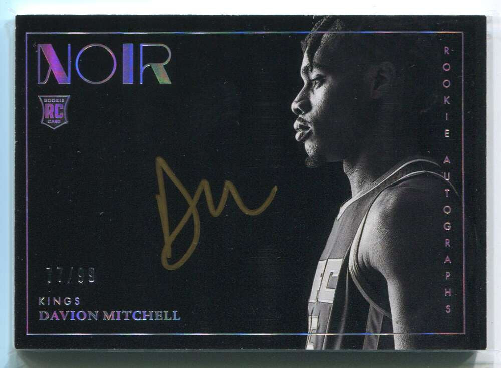 DELETE 119534 2021-22 Panini Noir 386 Davion Mitchell Rookie Auto 77/99 Gold Ink