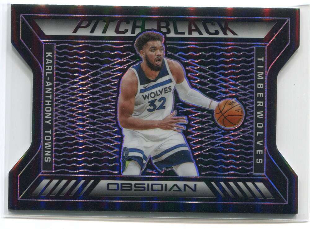 2020-21 Panini Obsidian Pitch Black Electric Purple 7 Karl-Anthony Towns 51/75