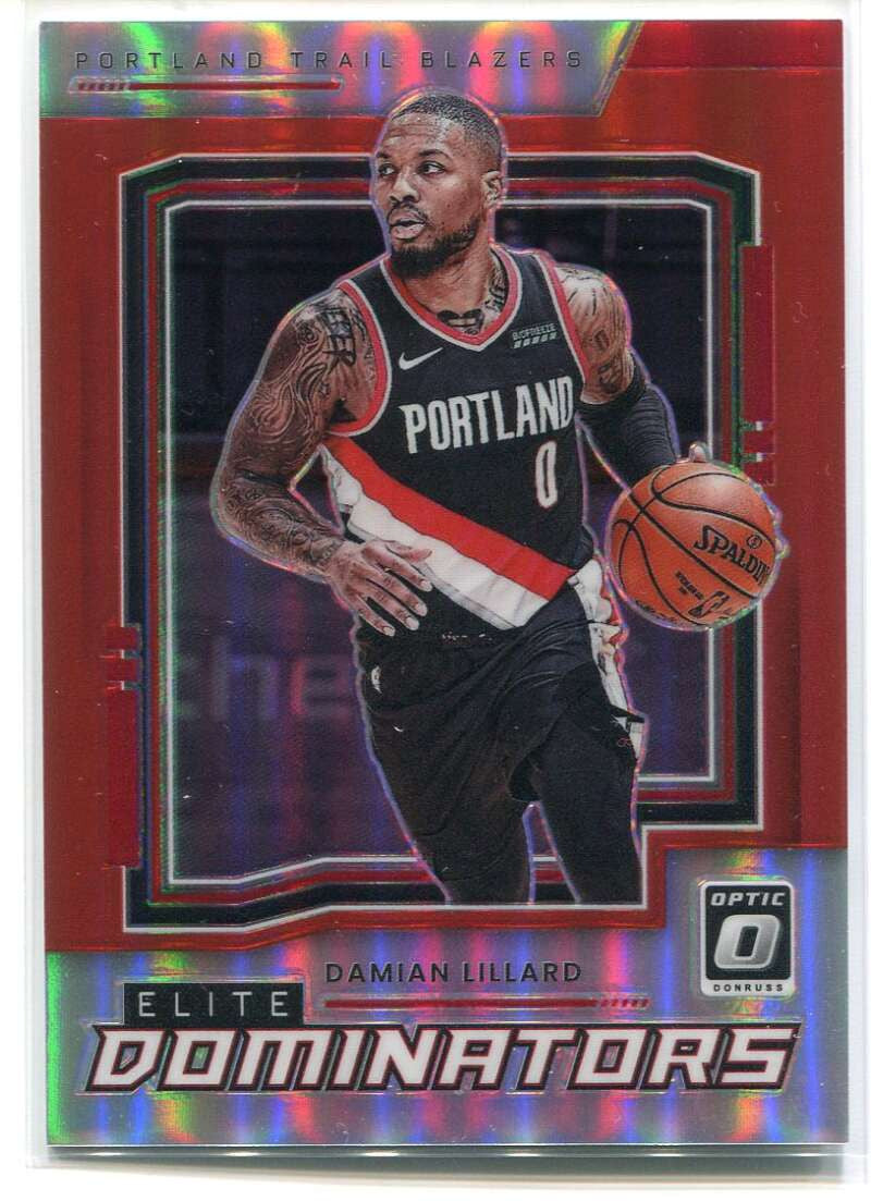 DELETE 119714 2021-22 Donruss Optic Elite Dominators Red Refractor 9 Damian Lillard 1/99