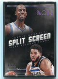 2018-19 Panini Noir 287 Karl-Anthony Towns Kevin Garnett SS 7/25 Split Screen