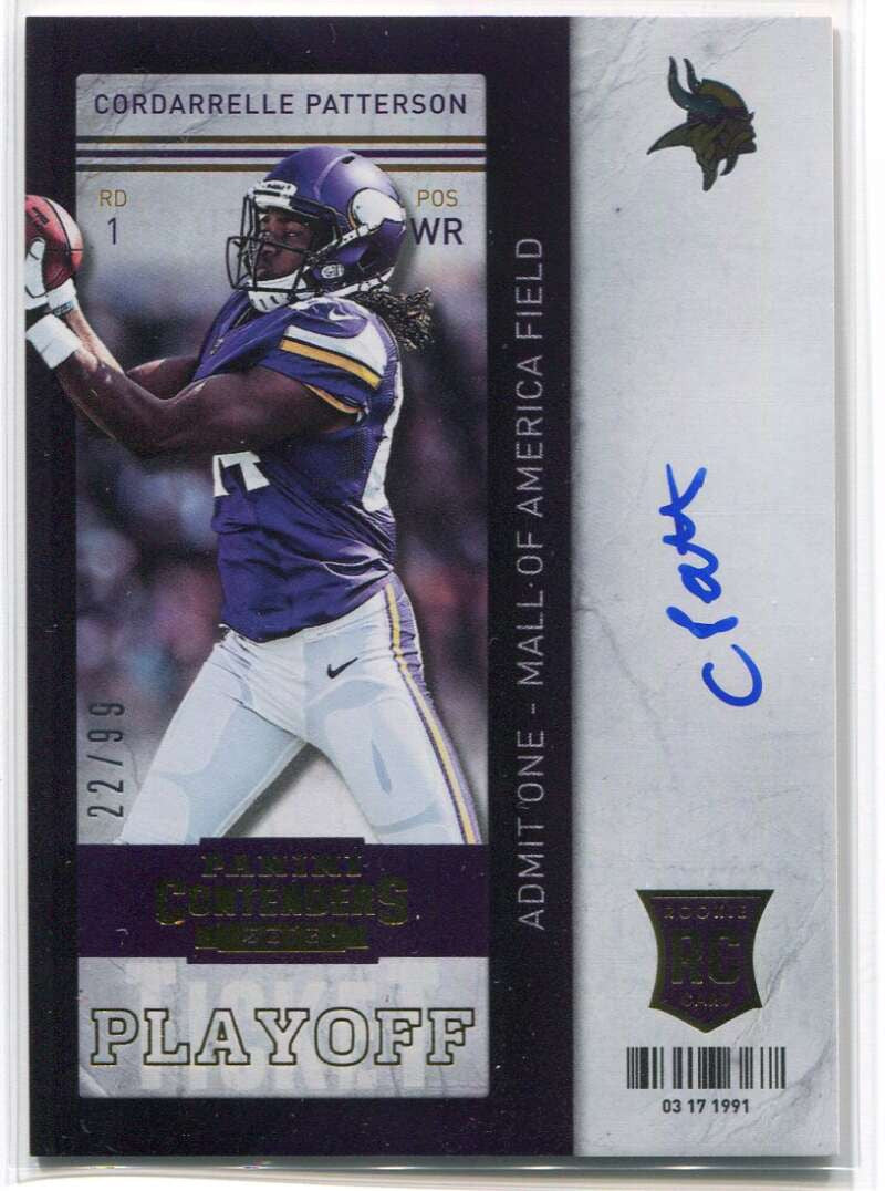 2013 Panini Contenders Playoff Ticket 204b Cordarrelle Patterson RC Auto 22/99