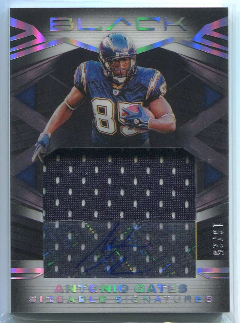 SOLD 119921 2022 Panini Black Sizeable Signatures Silver 27 Antonio Gates Jersey Auto 16/25