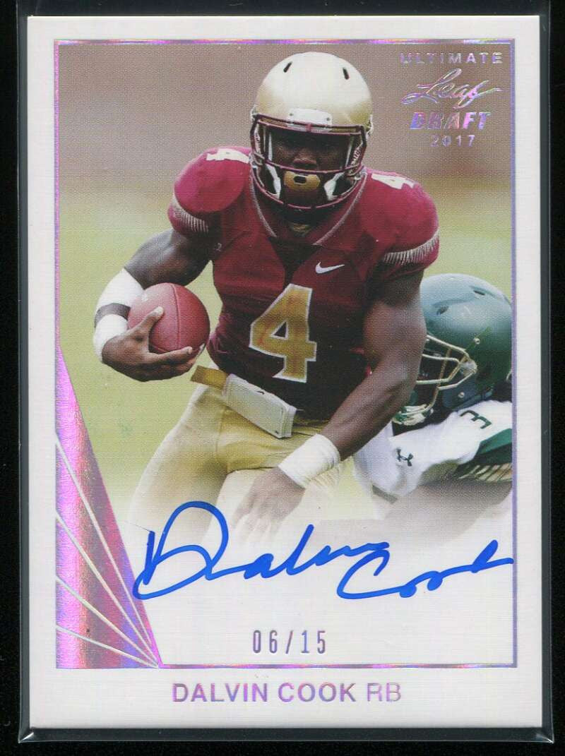 2017 Leaf Ultimate Draft Silver Spectrum ubadc1 Dalvin Cook Rookie Auto 6/15