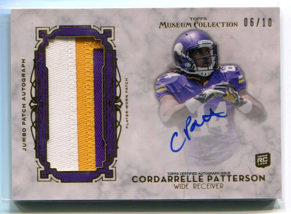2013 Topps Museum Jumbo Autographs Cordarrelle Patterson Rookie Patch Auto 6/10