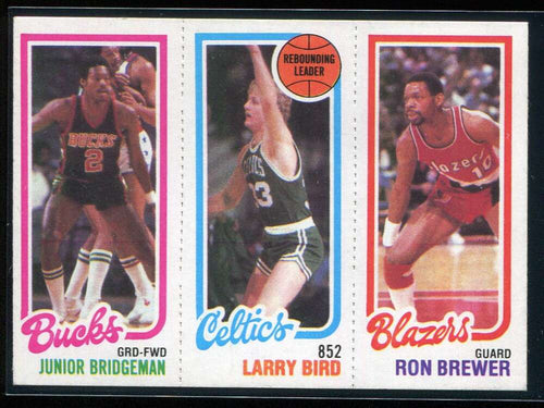 1980-81 Topps 49 146 Junior Bridgeman 198 Ron Brewer 31 Larry Bird TL Rookie