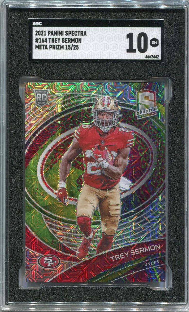 DELETE 120161 2021 Panini Spectra Meta 164 Trey Sermon Rookie 15/25 SGC 10 GM GEM MINT
