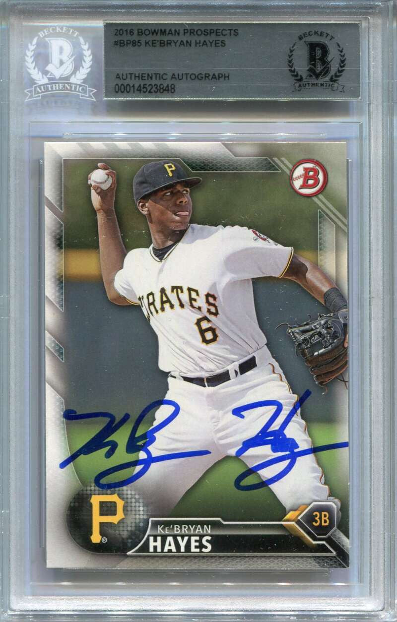 DELETE 120179 2016 Bowman Prospects bp85 Ke'Bryan Hayes Rookie Auto BAS Certified 00014523848