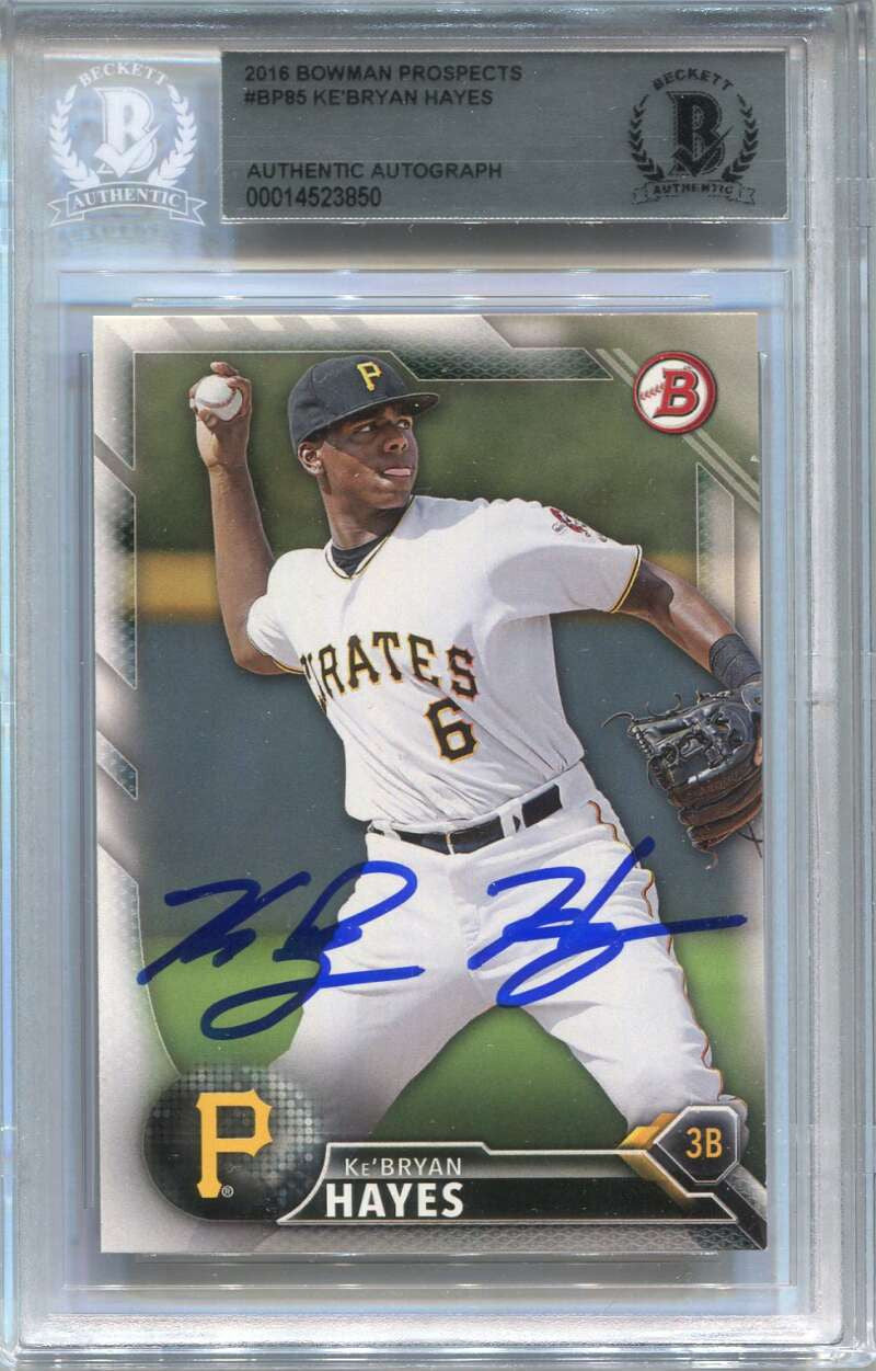 DELETE 120181 2016 Bowman Prospects bp85 Ke'Bryan Hayes Rookie Auto BAS Certified 00014523850
