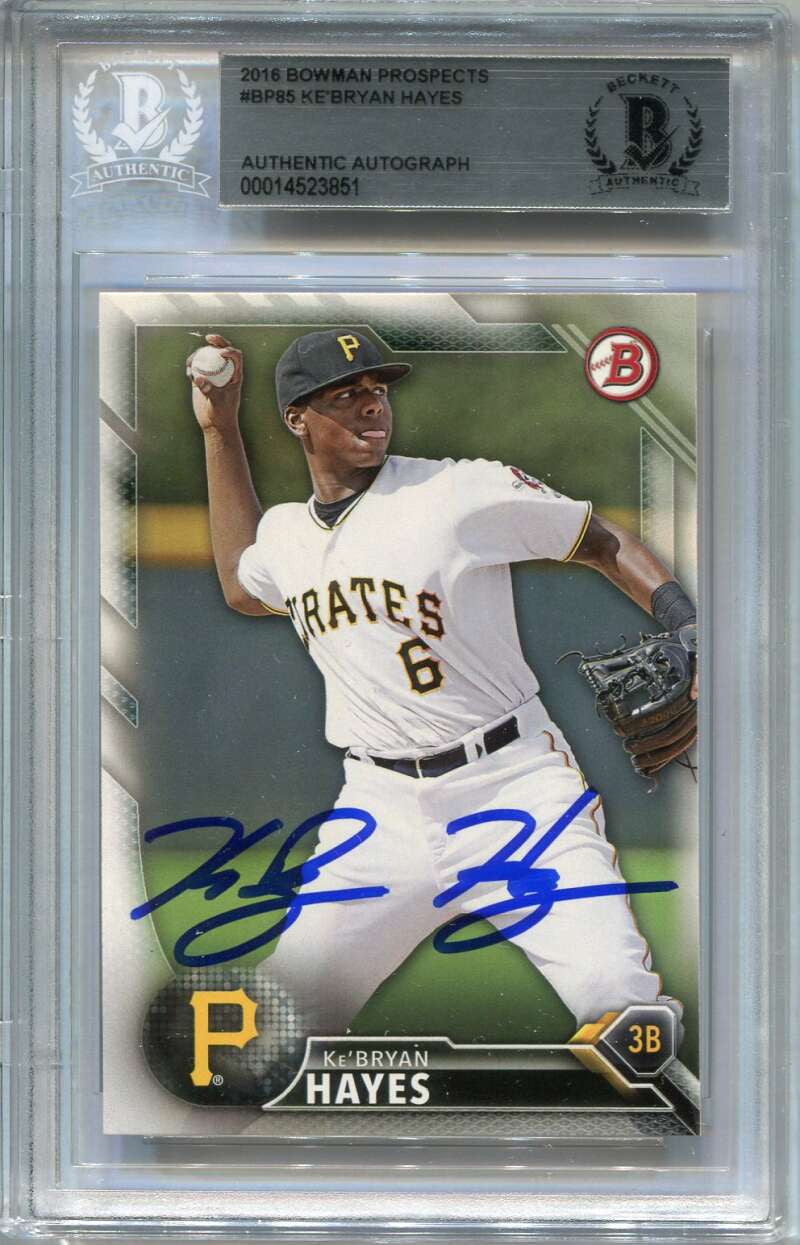 DELETE 120182 2016 Bowman Prospects bp85 Ke'Bryan Hayes Rookie Auto BAS Certified 00014523851