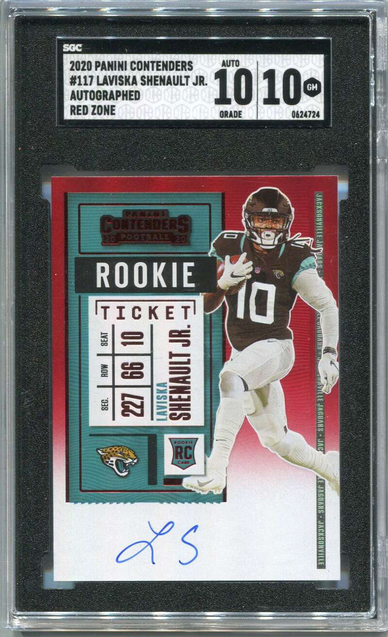 DELETE 120217 2020 Panini Contenders Red Zone 117 Laviska Shenault Jr. Rookie Auto SGC 10 10