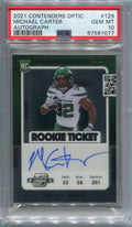 DELETE 120220 2021 Panini Contenders Optic 129 Michael Carter Rookie Auto PSA 10 GEM MT
