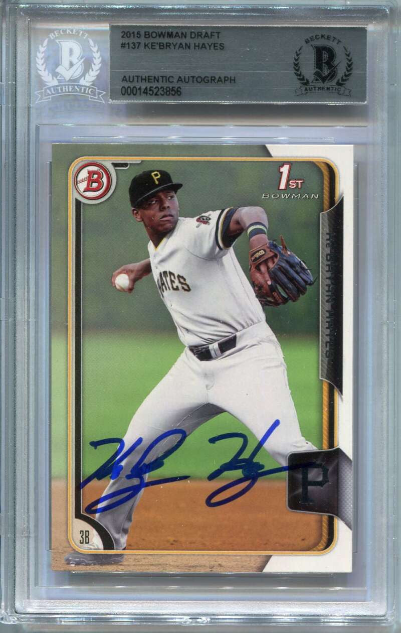 DELETE 120273 2015 Bowman Draft 137 Ke'Bryan Hayes RC Auto BAS Certified Autograph 0014523856