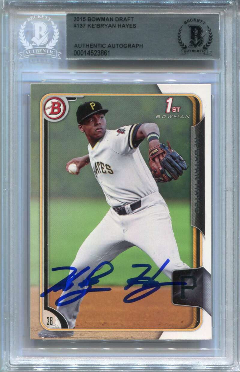 DELETE 120278 2015 Bowman Draft 137 Ke'Bryan Hayes RC Auto BAS Certified Autograph 0014523861