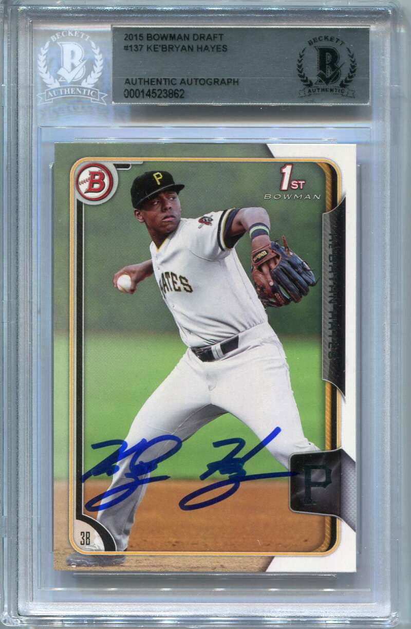 DELETE 120279 2015 Bowman Draft 137 Ke'Bryan Hayes RC Auto BAS Certified Autograph 0014523862