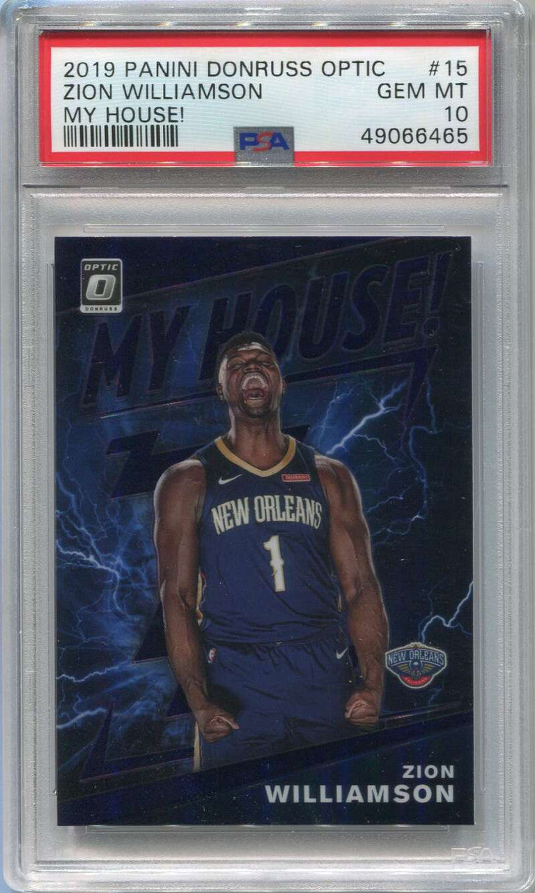 DELETE 120337 2019-20 Donruss Optic My House Purple 15 Zion Williamson Rookie PSA 10 GEM MT