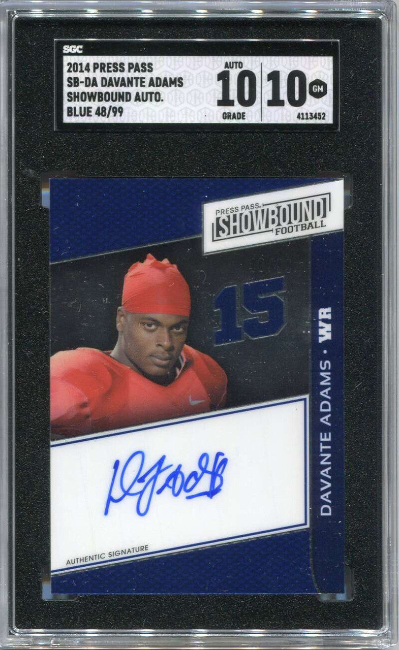 2014 Press Pass Showbound Blue SBDA Davante Adams Rookie Auto 48/99 SGC 10 10