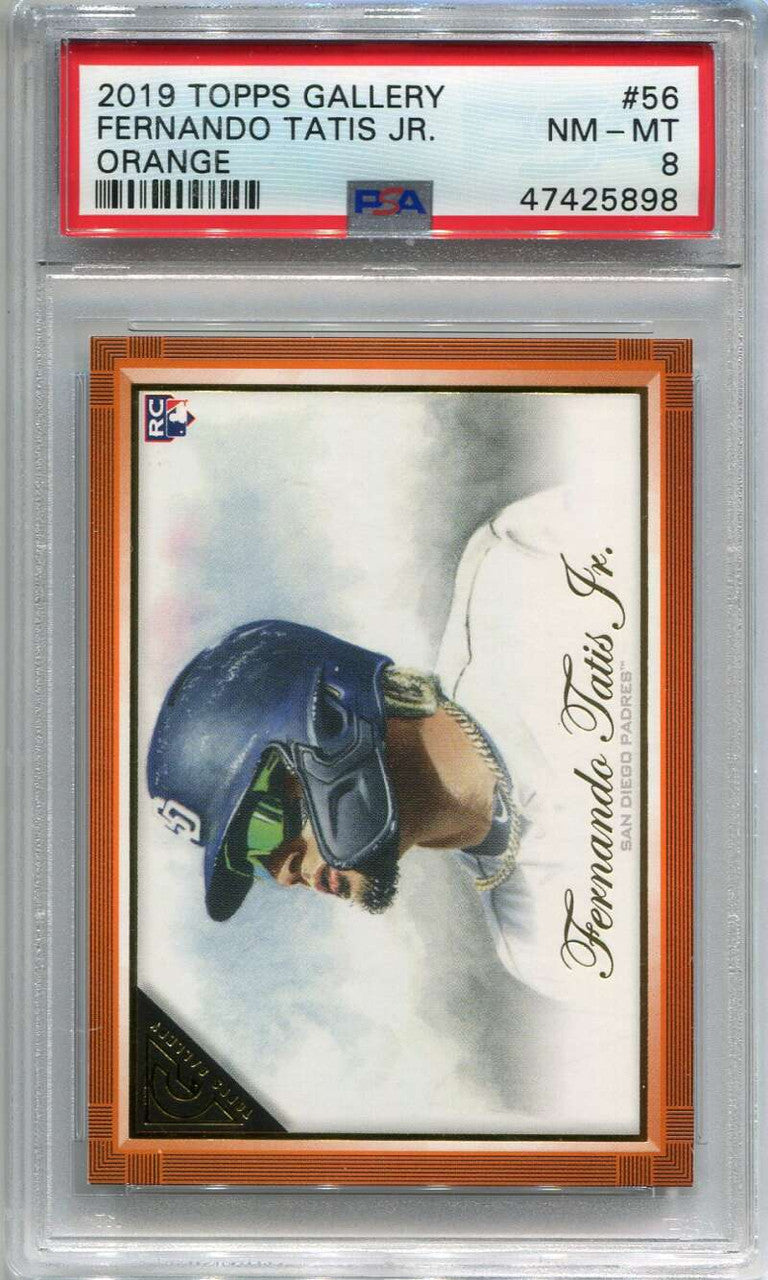 2019 Topps Gallery Orange 56 Fernando Tatis Jr. Rookie 6/25 PSA 8 NM-MT
