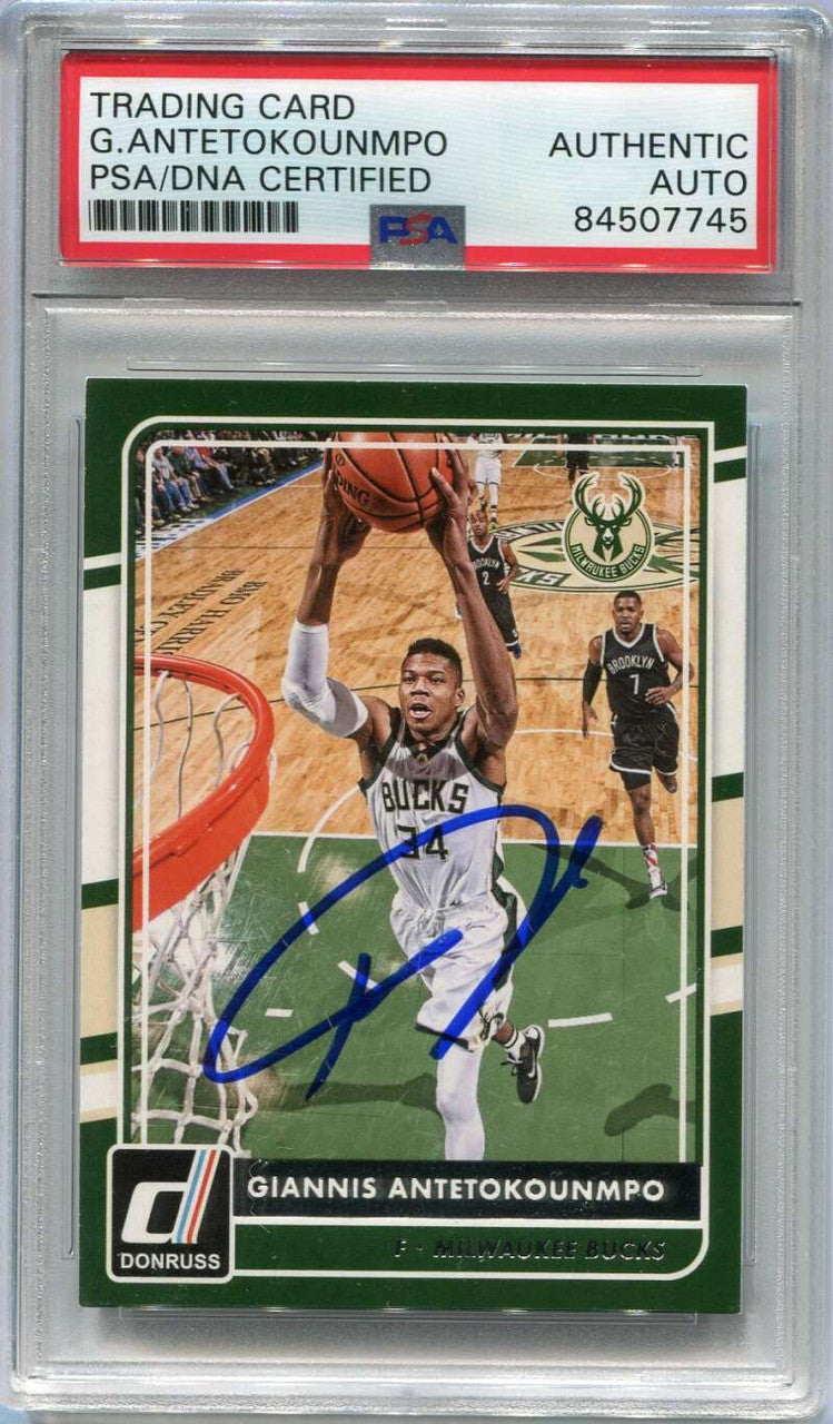 2015-16 Donruss 176 Giannis Antetokounmpo Auto PSA/DNA Certified Autograph