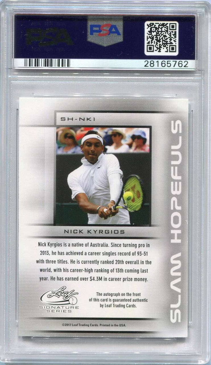 2017 Leaf Signature Series Slam Hopefuls Red Nick Kyrgios Auto 1/5 PSA 10 GEM MT
