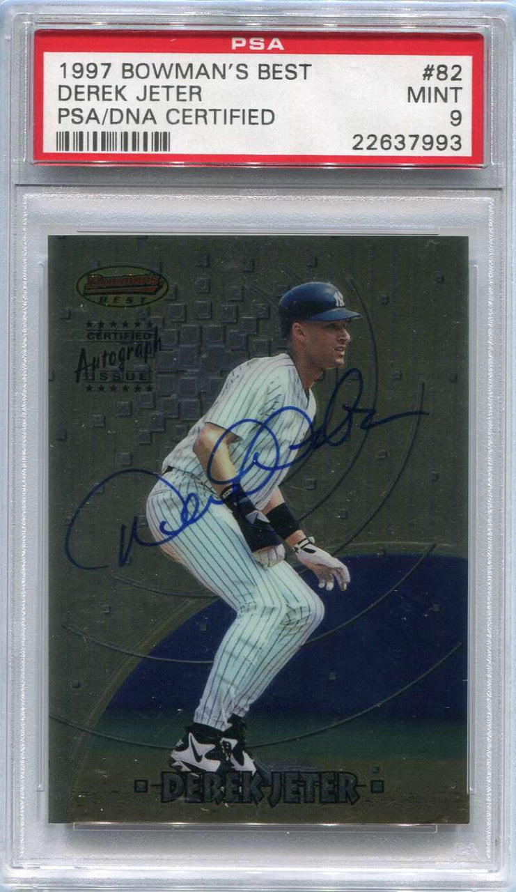 SOLD 120568 1997 Bowman's Best Autographs 82 Derek Jeter Auto PSA 9 MINT PSA/DNA Certified