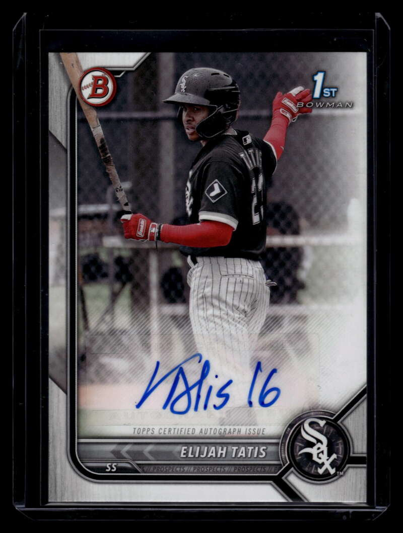 DELETE 120736 2022 Bowman Prospect Autographs PPAET Elijah Tatis Rookie Auto