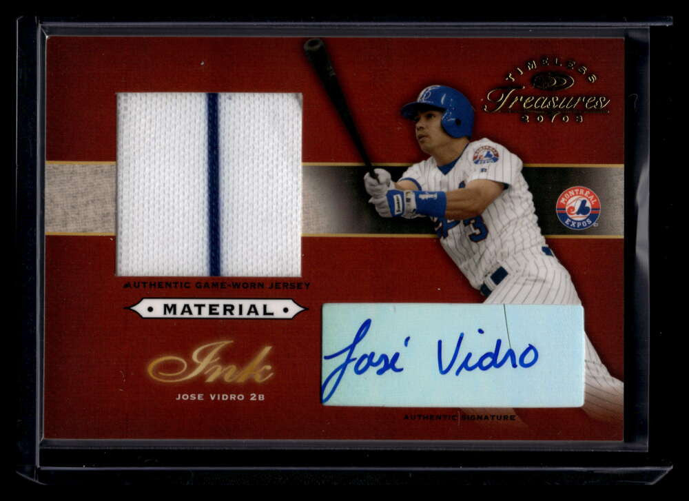 2003 Timeless Treasures Material Ink 26 Jose Vidro Jersey Auto 22/100