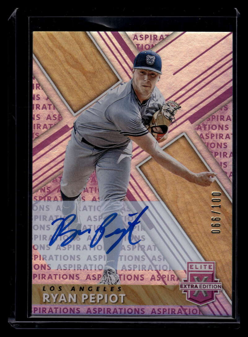 DELETE 120799 2019 Elite Extra Autographs Aspirations Purple 84 Ryan Pepiot Rookie Auto 66/100