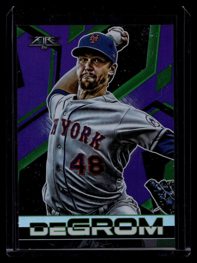 2021 Topps Fire Purple 136 Jacob deGrom 95/99