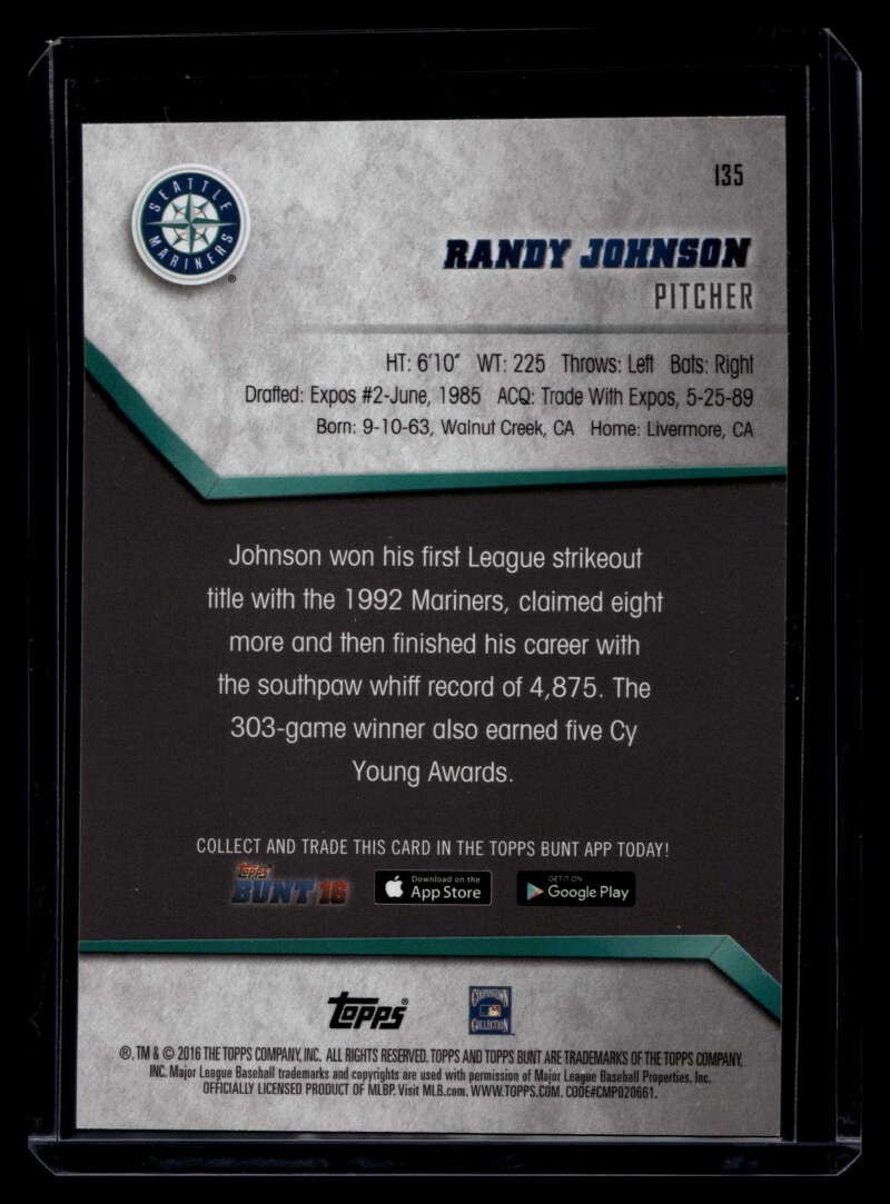 2016 Topps Bunt Platinum 135 Randy Johnson 8/99