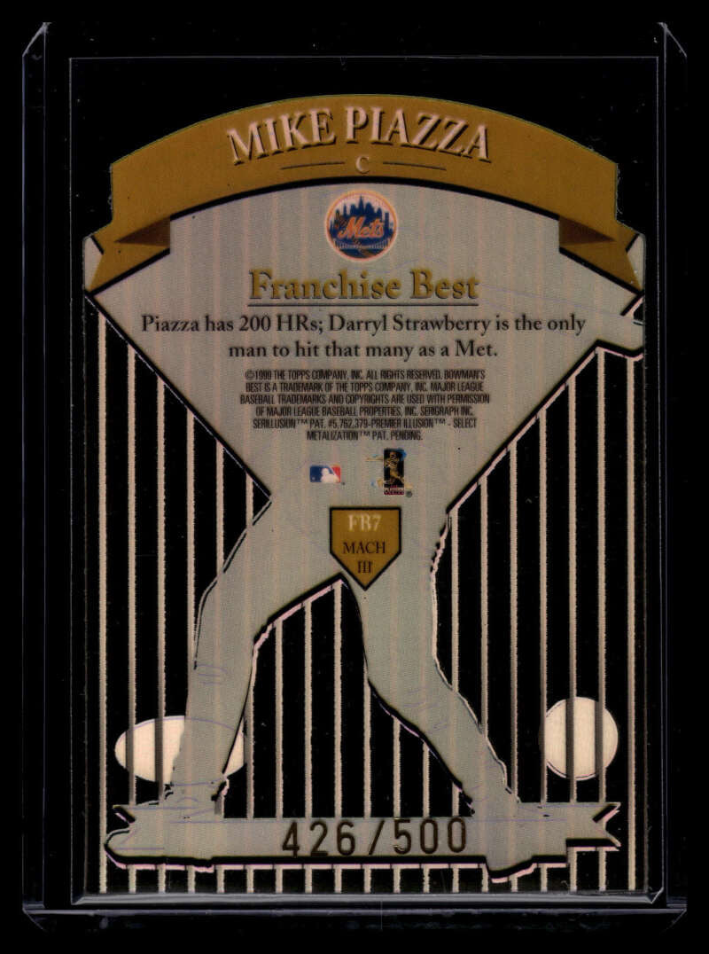 1999 Bowman's Best Franchise Best Mach III fb7 Mike Piazza 426/500