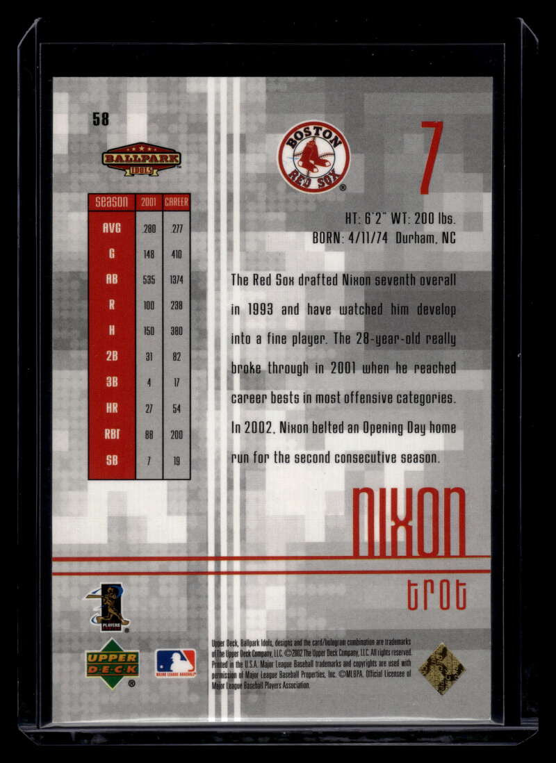 2002 Upper Deck Ballpark Idols Gold 58 Trot Nixon 25/25