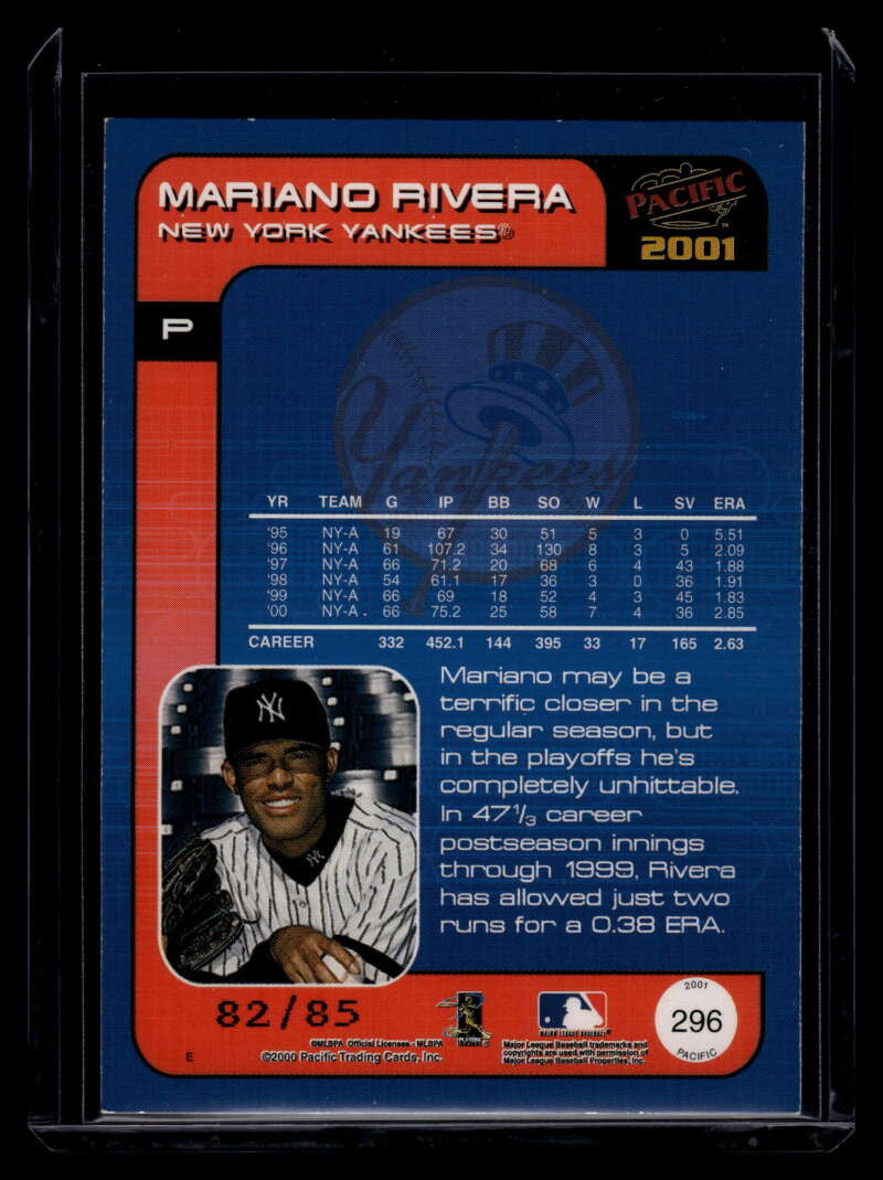 2001 Pacific Retail LTD 296 Mariano Rivera 82/85