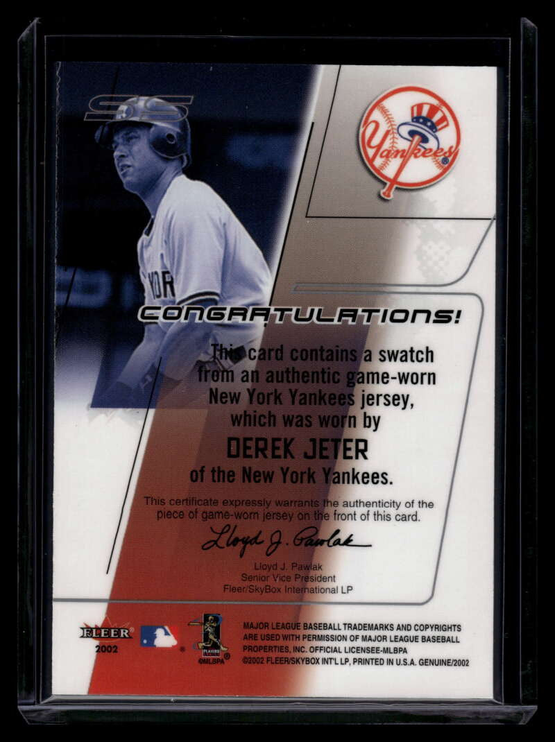 DELETE 121171 2002 Fleer Genuine Names of the Game Memorabilia 10 Derek Jeter Jersey
