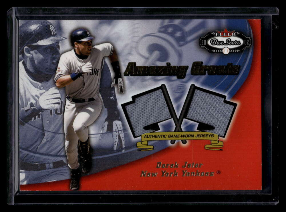 2002 Fleer Box Score Amazing Greats Dual Swatch 7 Derek Jeter Dual Jersey