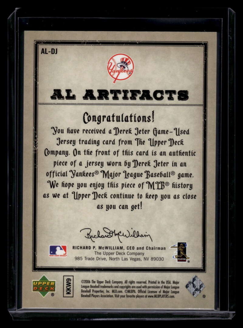 2006 Artifacts AL/NL Artifacts Red DJA Derek Jeter Jersey 80/250