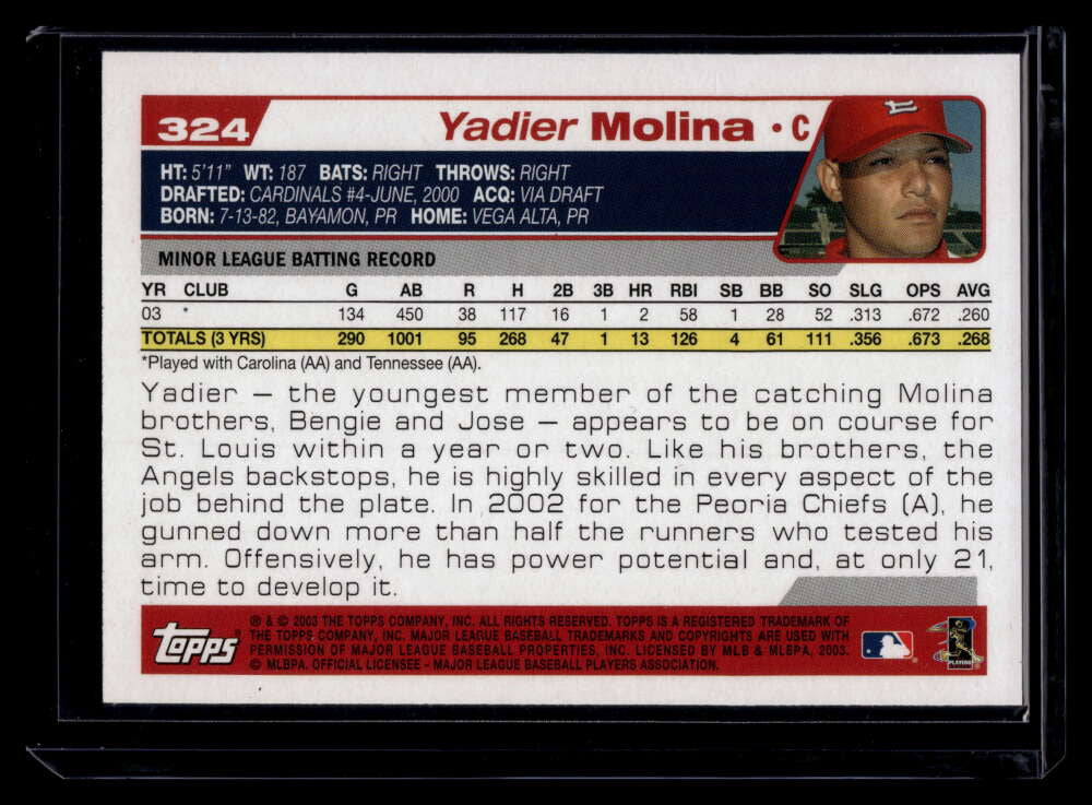 2004 Topps 324 Yadier Molina Rookie