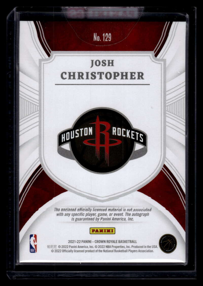 DELETE 121319 2021-22 Crown Royale 129 Josh Christopher Rookie Jersey Auto 88/199 Silhouettes
