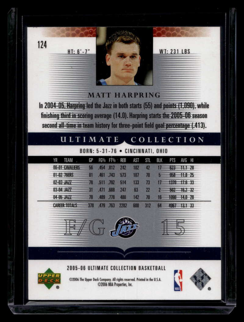 2005-06 Ultimate Collection Silver 124 Matt Harpring 18/25