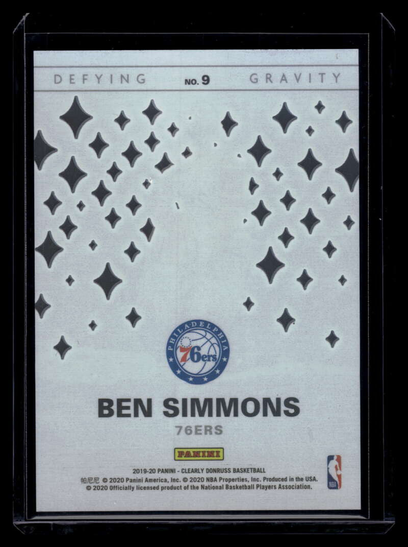 DELETE 121368 2019-20 Clearly Donruss Defying Gravity Green 9 Ben Simmons 7/25