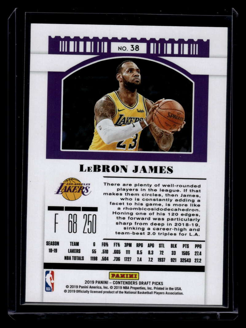 DELETE 121376 2019-20 Panini Contenders Draft Picks Draft Ticket 38 LeBron James 75/99