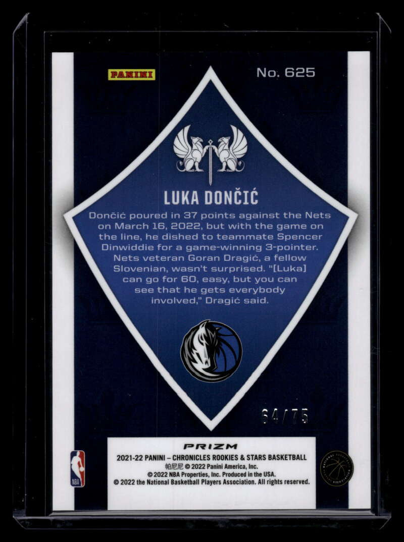 DELETE 121388 2021-22 Panini Chronicles 75th Anniversary 625 Luka Doncic Crusade 64/75