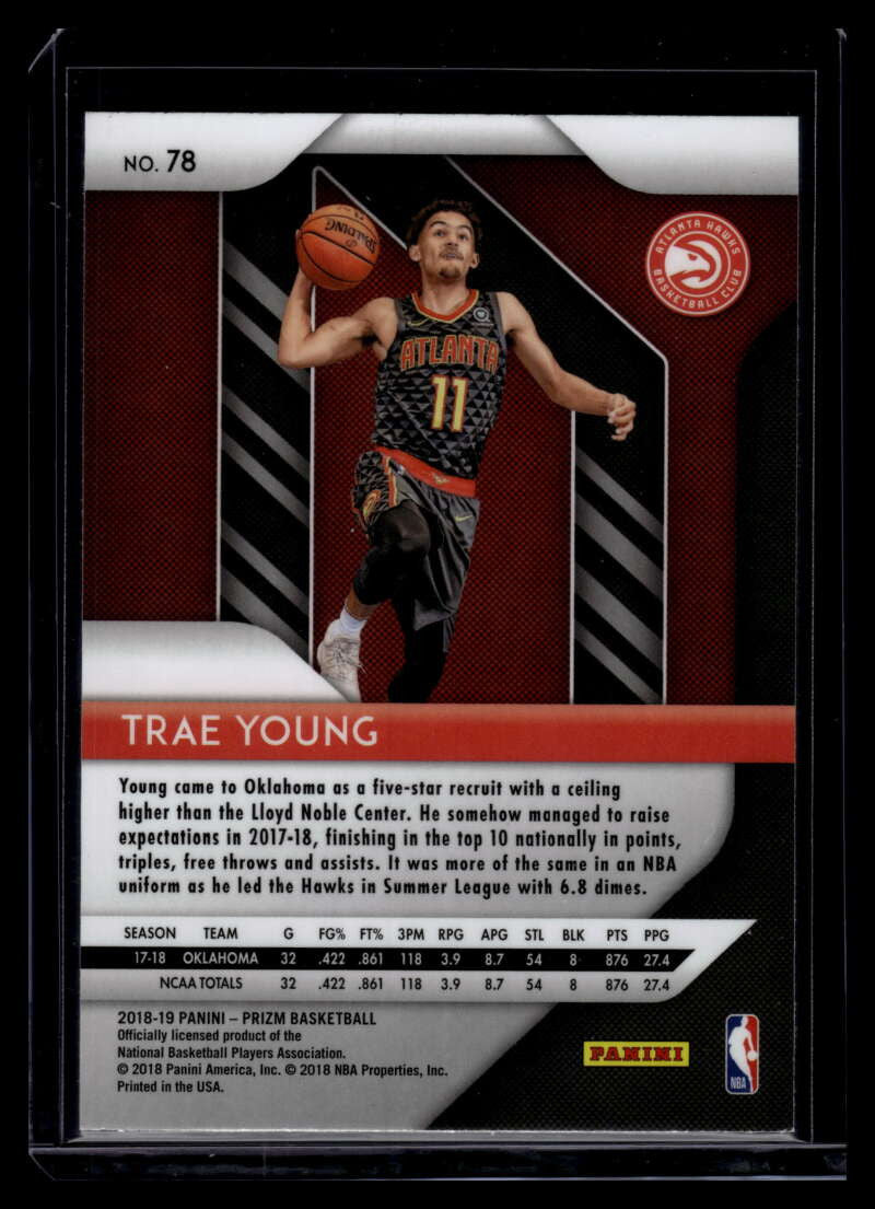 DELETE 121425 2018-19 Panini Prizm 78 Trae Young Rookie