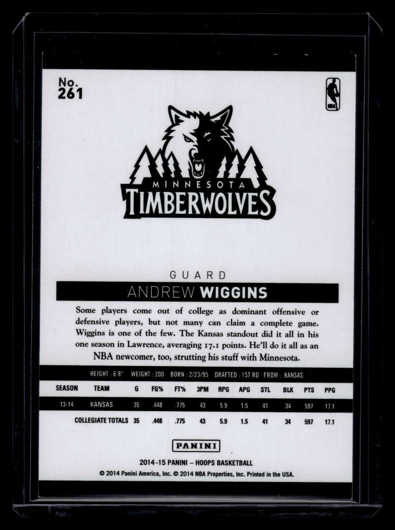 2014-15 Hoops Silver 261 Andrew Wiggins Rookie 3/399
