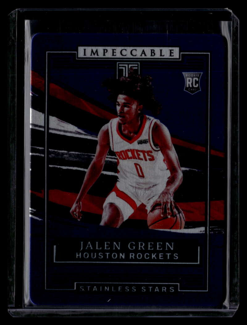 DELETE 121451 2021-22 Panini Impeccable Stainless Stars Purple 21 Jalen Green Rookie 16/75