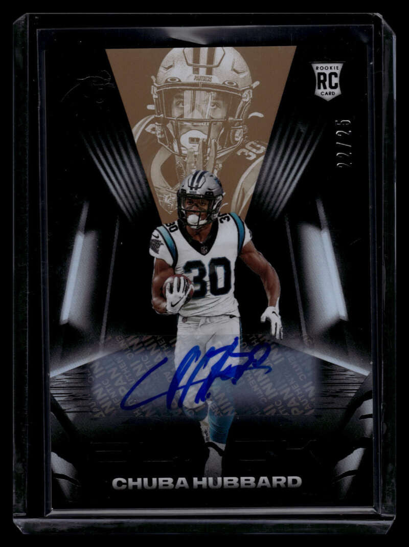 2021 Panini Black Rookie Autographs Copper 137 Chuba Hubbard Rookie Auto 22/25