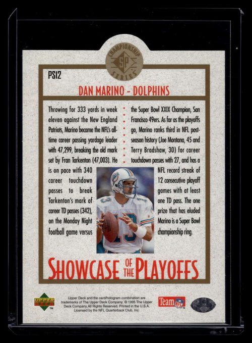 1995 SP Championship Playoff Showcase Die Cuts ps12 Dan Marino