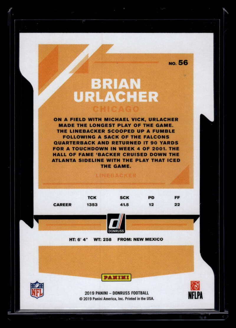 2019 Donruss Press Proof Gold Die Cut 56 Brian Urlacher 17/25